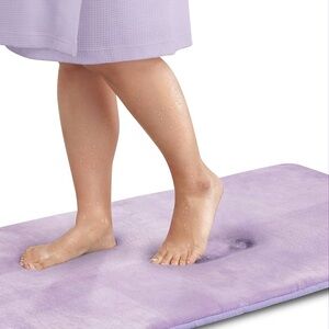 Genteele Bath Mat for Bathroom Rug Non Slip - Lavender 17" x 24" Memory Foam
